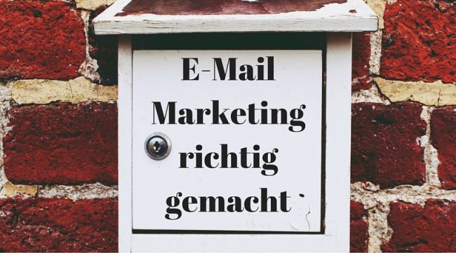Briefkasten-E-Mail-Marketing-Bearbeitet Briefkasten, auf dem "E-Mail Marketing richtig gemacht" steht