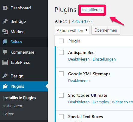Tablepress Screenshot 1