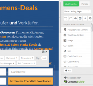 Die Gestaltung bei Thrive erledigt man mit dem Thrive Visual Editor