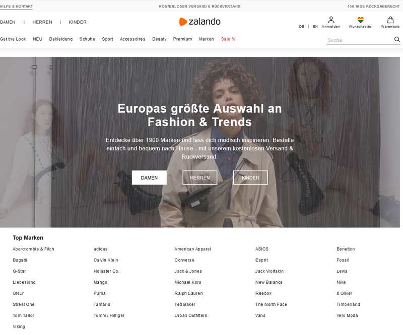 Einer der größten Webshops: Zalando