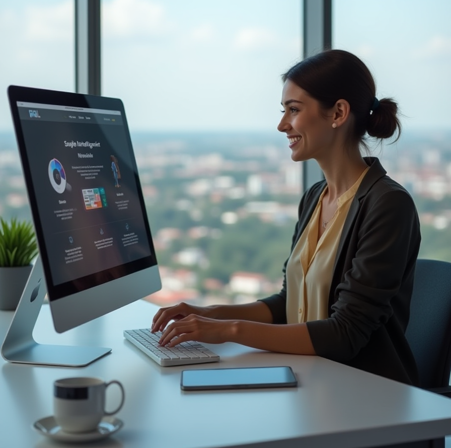 Anwenderin mit der Web-KI