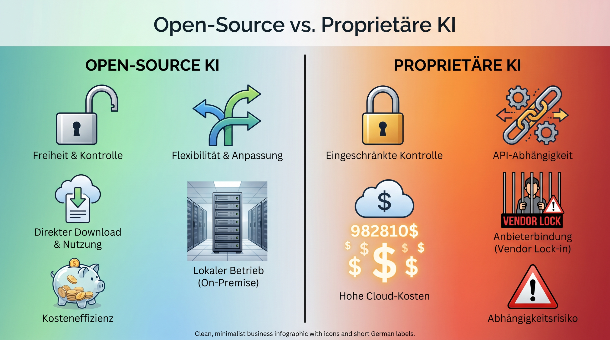 Llama 4 Maverick: Metas Open-Source-Revolution für Enterprise AI 1 infografik opensource vs proprietaer scaled